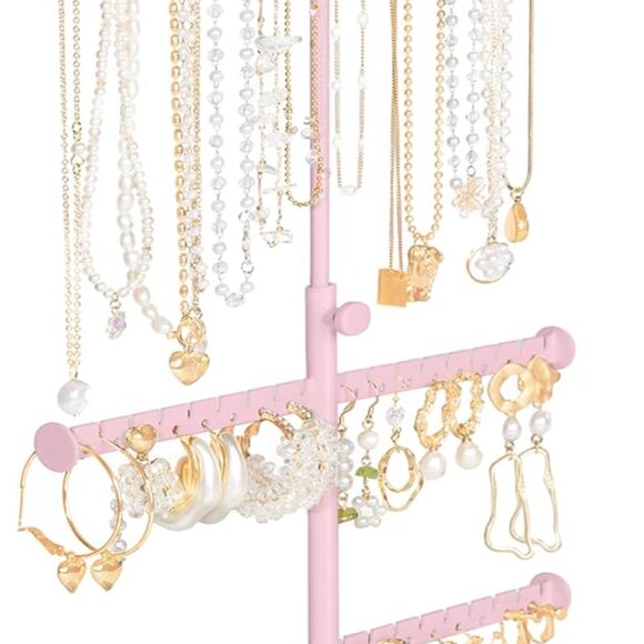 Jewelry Holder Organizer Stand, 3 Tier Necklace Organizer Earring Holder Tree, A - Picture 1 of 6